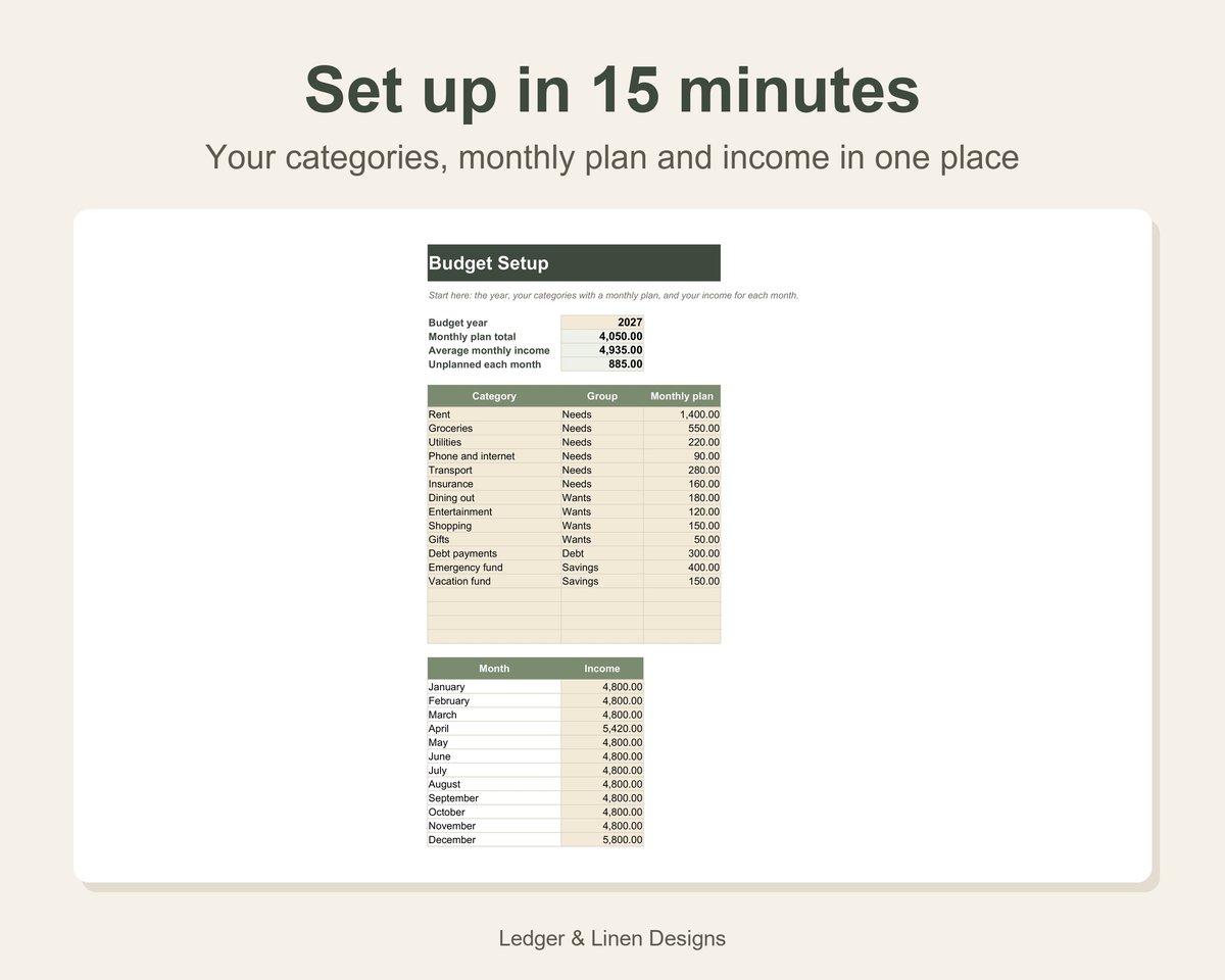 Monthly Budget Planner Spreadsheet preview 4