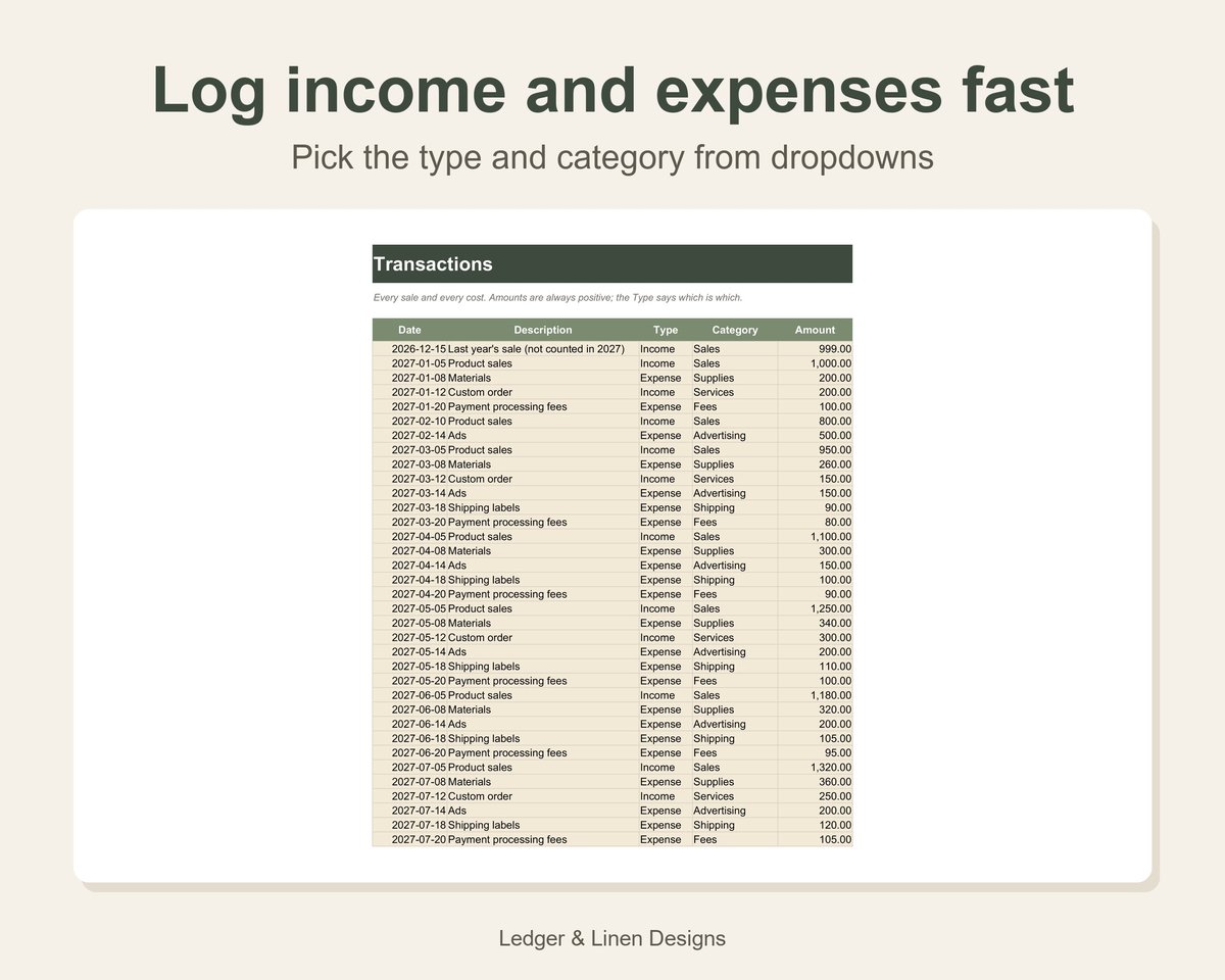 Small Business Income and Expense Tracker Spreadsheet preview 3
