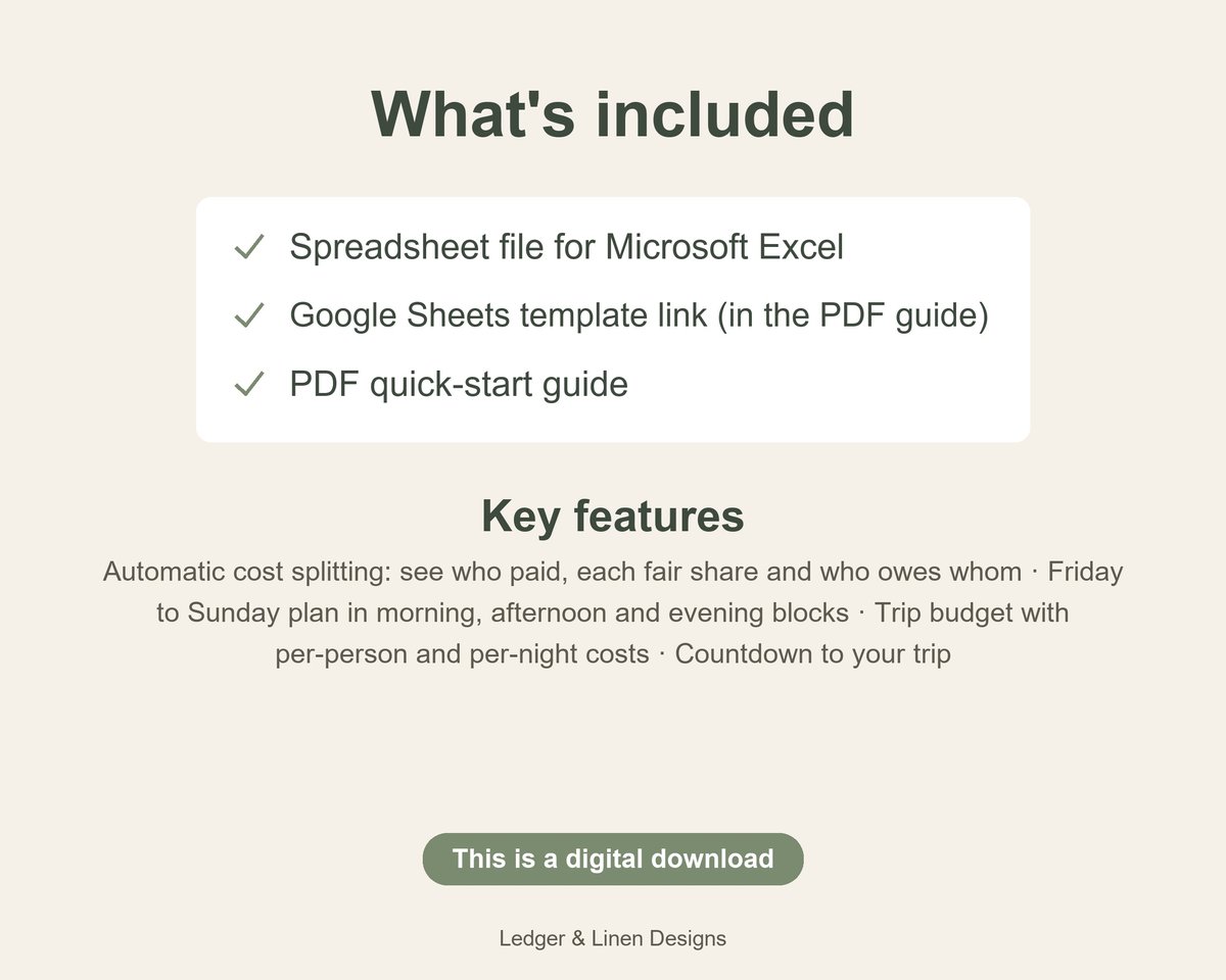 Weekend Getaway Planner Spreadsheet preview 5